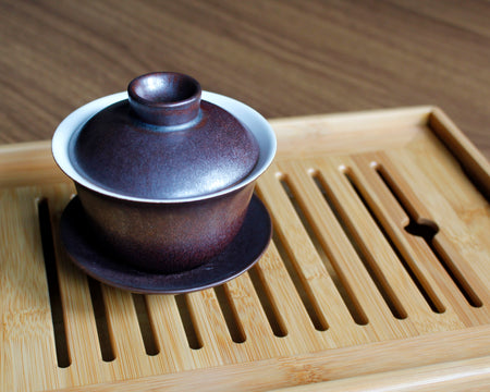 Wine-Dark Red Glazed Gaiwan